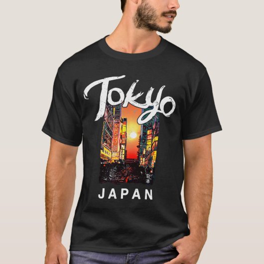 Tokyo Japan Vintag Sunset Retro Travel T-Shirt (Vorderseite)