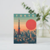 Tokyo Japan vintage Postkarte (Stehend Vorderseite)