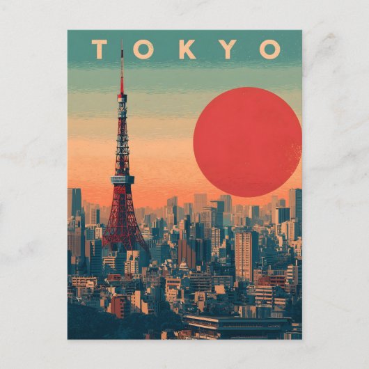 Tokyo Japan vintage Postkarte (Vorderseite)