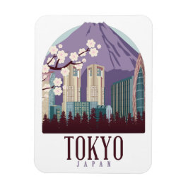 Tokyo Japan Vintage Travel Magnet