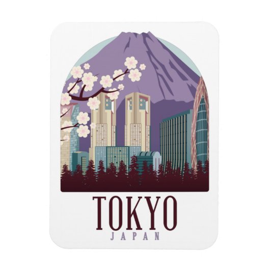 Tokyo Japan Vintage Travel Magnet (Vertikal)