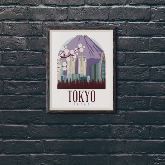 Tokyo Japan Vintage Travel Poster