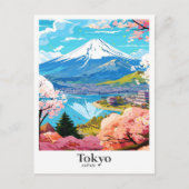 Tokyo Japan Vintage Travel Potrait Illustration Postkarte (Vorderseite)