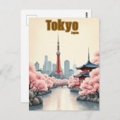Tokyo Japan Vintager berühmter Reiseort Postkarte (Vorne/Hinten)