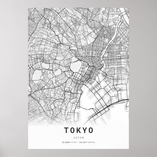 Tokyo Kartografie Stadtkarte Poster (Vorne)