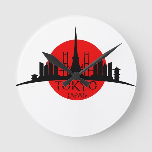 Tokyo Landmark Runde Wanduhr (Vorderseite)