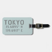 Tokyo Latitude & Longitude Gepäckanhänger (Vorderseite horizontal)