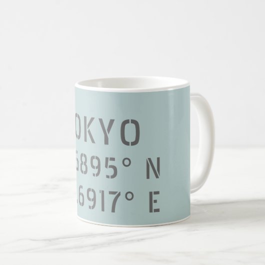 Tokyo Latitude & Longitude Kaffeetasse (VorderseiteRechts)