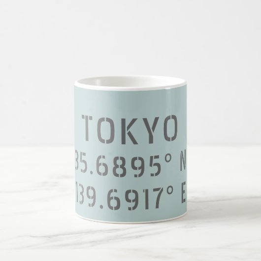 Tokyo Latitude & Longitude Kaffeetasse (Mittel)