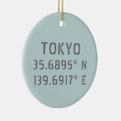 Tokyo Latitude & Longitude Keramik Ornament (Rechts)