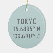 Tokyo Latitude & Longitude Keramik Ornament (Links)