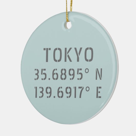 Tokyo Latitude & Longitude Keramik Ornament (Links)