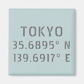 Tokyo Latitude & Longitude Magnet (Vorne)
