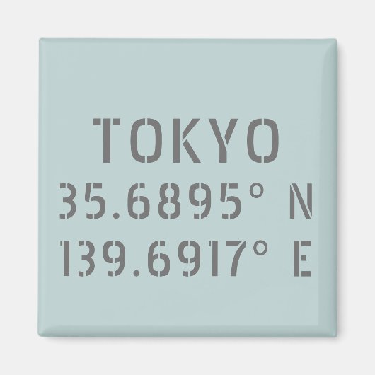 Tokyo Latitude & Longitude Magnet (Vorne)