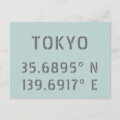 Tokyo Latitude & Longitude Postkarte (Vorderseite)
