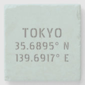 Tokyo Latitude Longitude Steinuntersetzer (Vorderseite)