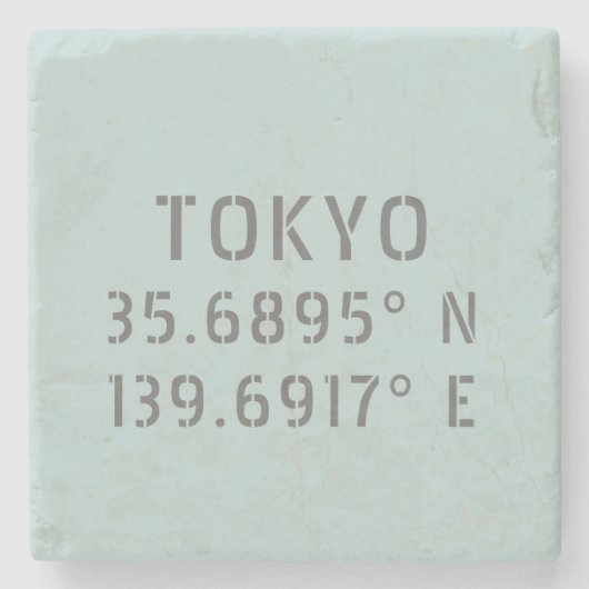 Tokyo Latitude Longitude Steinuntersetzer (Vorderseite)