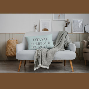 Tokyo Latitude Longitude Throw Kissen