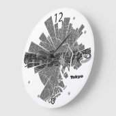 Tokyo Map Clock Große Wanduhr (Winkel)