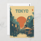 Tokyo Market vintage Postkarte (Vorne/Hinten)