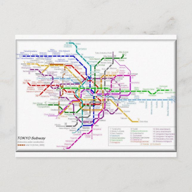 Tokyo Metro Karte (Vorderseite)