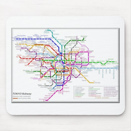 Tokyo-Metro-Karte Mousepad (Vorne)