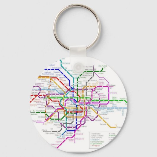 Tokyo Metro Karte Schlüsselanhänger (Vorderseite)