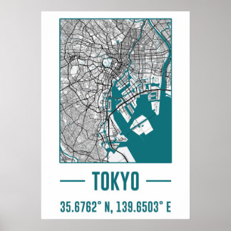 Tokyo Minimalistische Stadtkarte, tokyo DIY Stadtk Poster