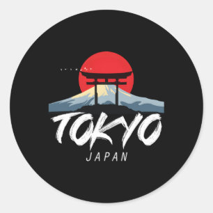 Tokyo Mount Fuji aus Japan in Asien mit Japanisch Runder Aufkleber