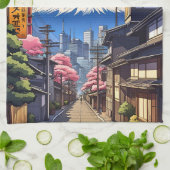 Tokyo Mt Fuji  Geschirrtuch (Gefaltet)