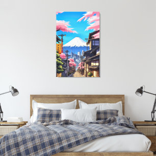 Tokyo Mt Fuji Stretched Canvas Print Leinwanddruck