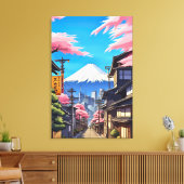 Tokyo Mt Fuji Stretched Canvas Print Leinwanddruck (Insitu (Wohnzimmer))