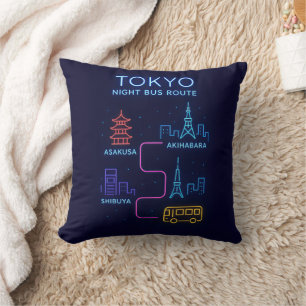 Tokyo Neon Nacht Wurfkissen Japan Reise Zuhause Kissen