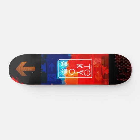 Tokyo Neon Red/Black Skateboard (Horizontal)