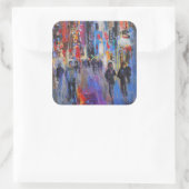 Tokyo Night Quadratischer Aufkleber (Tasche)