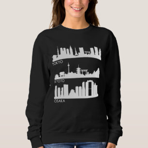Tokyo Osaka Kyōto Japan Cities Skyline Sweatshirt