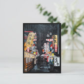 Tokyo Rain Painting von Alfred Fox Collvable Postkarte (Stehend Vorderseite)