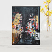 Tokyo Rain Painting von Alfred Fox Karte (Gelbe Blume)