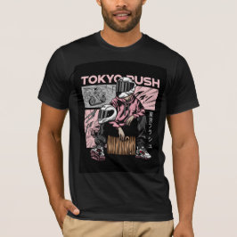 Tokyo Rush Streetwear Biker Anime-Stil T-Shirt