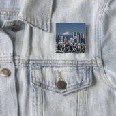 Tokyo, Shinjuku District Skyline, Mount Fuji, Button (Beispiel)