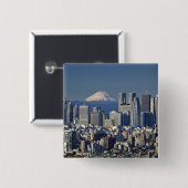 Tokyo, Shinjuku District Skyline, Mount Fuji, Button (Vorne & Hinten)