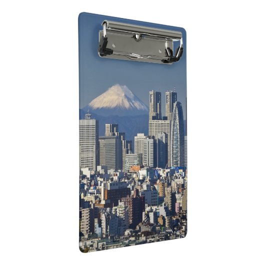 Tokyo, Shinjuku District Skyline, Mount Fuji Mini Klemmbrett (Schrägansicht)