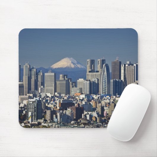 Tokyo, Shinjuku District Skyline, Mount Fuji, Mousepad (Mit Mouse)