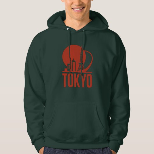 Tokyo Skyline Circle Design Hoodie (Vorderseite)