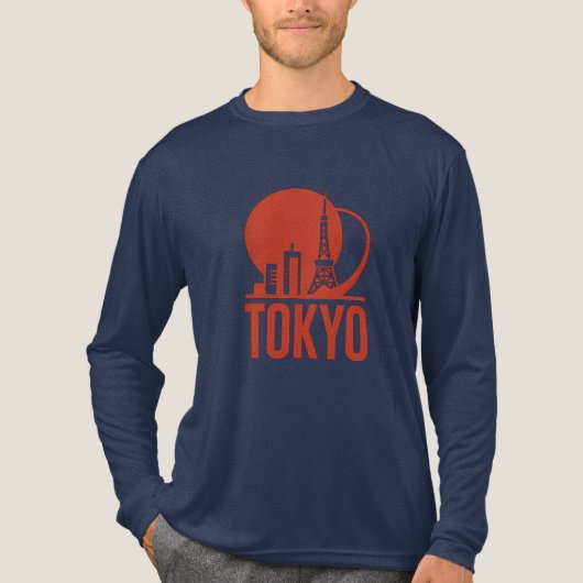 Tokyo Skyline Circle Design Tri-Blend Shirt (Vorderseite)
