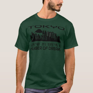 Tokyo Skyline GPS koordiniert Hauptstadt City Japa T-Shirt