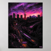 Tokyo Skyline - Monchrome Holzkohle Kunst - Stadt Poster (Vorne)