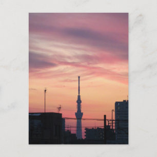 Tokyo Skytree bei Sonnenuntergang Postkarte
