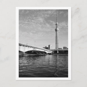 Tokyo Skytree im Sumida-Fluss Postkarte