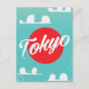 Tokyo-Sonnenuntergang Reiseplakat Postkarte